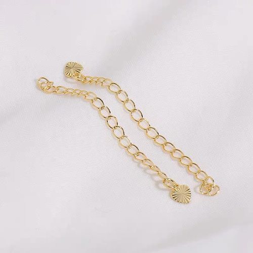 14K包金爱心尾链调节延长链条diy手工制作手链项链配件材料