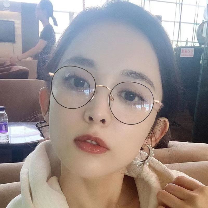 防蓝光眼镜男女手机防辐射平光镜时尚文艺金属框网红成品近视眼镜
