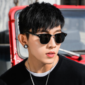 2025新款 偏光太阳镜男半框复古时尚 开车驾驶眼镜炫彩防紫外线墨镜