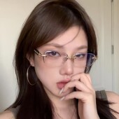 2026新款 潮复古高清御姐感素颜眼镜女无框切边金属 防蓝光眼镜时尚