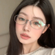 2026新款 防蓝光眼镜金属椭圆形女高级感金丝素颜眼镜近视眼镜框架