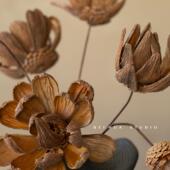 自然果壳手工制作芍药干花玄关厨房插花配花新中式 诧寂风花朵摆设