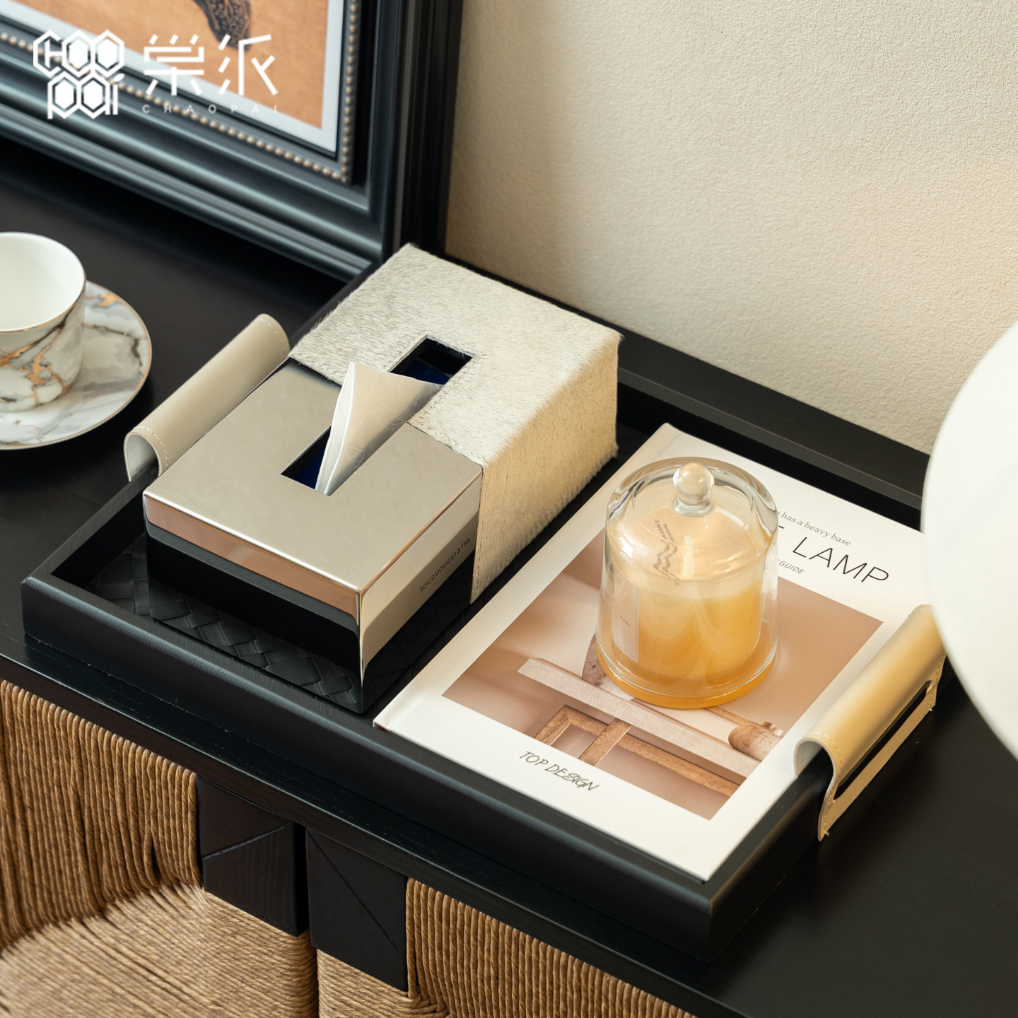 意式极简马毛纸巾收纳盒轻奢样板房床头柜桌面首饰盒组合软装摆件,家居饰品,装饰摆件,淘宝优惠券,粉丝福利购,淘宝优惠卷