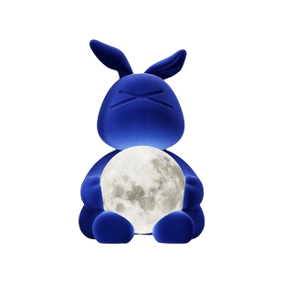 克莱因蓝色系客厅装饰摆件电视柜酒柜高档植绒小众艺术品壁龛摆设