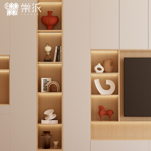 现代简约客厅电视柜高级感摆件样板房酒柜壁龛开放格小众艺术软装