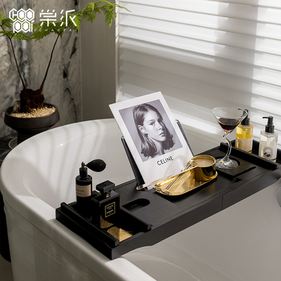 意式轻奢设计师样板间浴室浴缸托盘装饰品套装高级感艺术小众摆件
