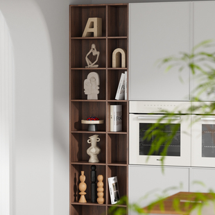 大地色复古茶室餐边柜摆件现代样板房客厅书柜开放格酒柜软装饰品