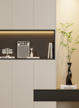 现代简约入门玄关柜绿植小众摆件客厅高级感餐边柜设计师软装饰品