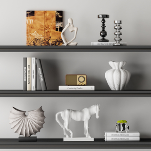 意式极简风酒柜艺术摆件高级感别墅客厅样板房电视柜壁龛软装饰品