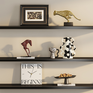 老钱风意式高级感客厅电视柜开放格摆件样板房办公室书柜壁龛软装