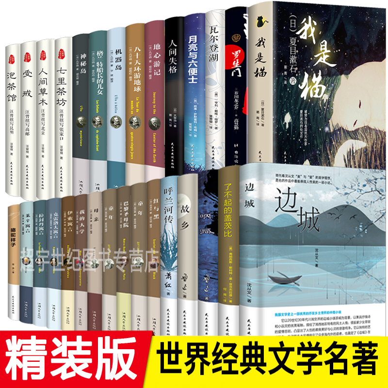 精装版世界名著文学小说课外阅读书世界十大名著青少年成人版书籍朝花夕拾呼兰河传故乡童年在人间我的大学母亲世界名著畅销书