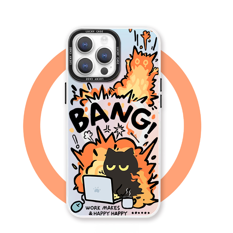 工作爆炸 适用于iPhone16promax苹果15pro磁吸手机壳小众独特14高级感轻奢13浮世ins风华为pura70艺术小米全