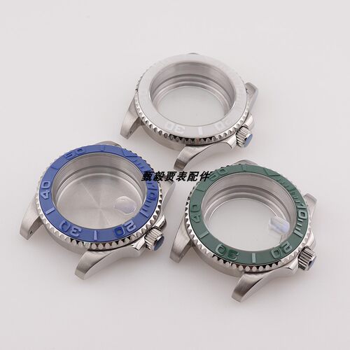 40mm游艇壳不锈钢机械表壳适用于精工NH34NH35蓝宝石表镜维修配件