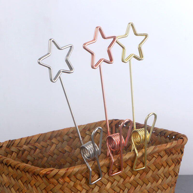 如一文创五角星双头夹桌面便条夹照片夹金属夹子面包店价格签