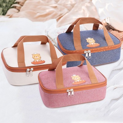 卡通手提便携保冷保温袋铝箔加厚学生带饭饭盒袋餐盘学生便当包