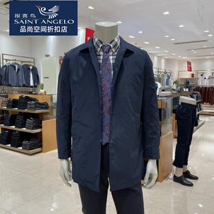 风衣中长款 报喜鸟品牌正品 款 新款 翻领商务行政风衣百搭外套 春季