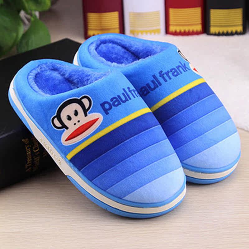 Pantoufles enfants en suède pour hiver - semelle caoutchouc - Ref 1006787 Image 1