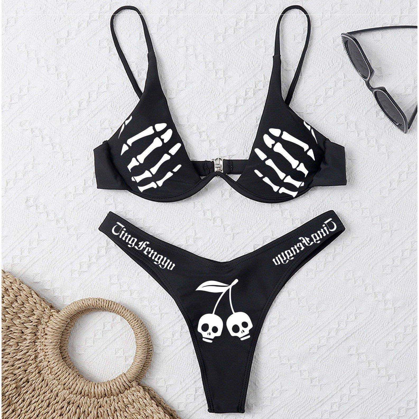 2022 new bikini one steel support gather swimsuit women