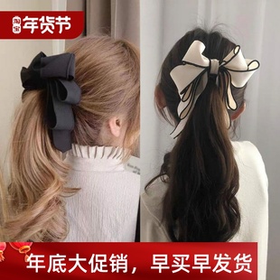 Pearl Wom Bow Barrette Pins Hair Cute Clip Banana Ribbon New