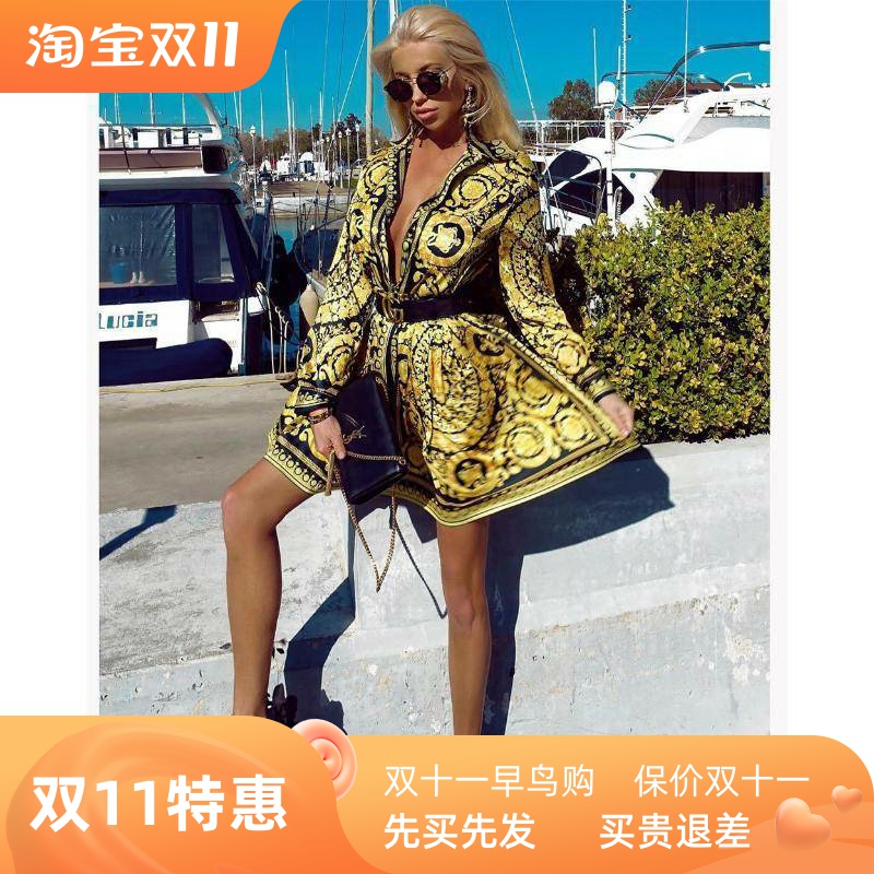 Retro Vintage Womens Boho Dress 2024 Spring Loose Long Sleev