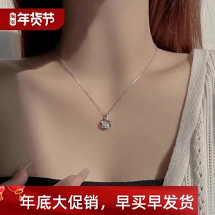 Stainless Necklace Steel Chain Lig Circle Fashionable Zircon