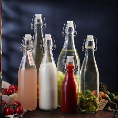 Clasp glass sealed water bottle enzyme wine juice bottle 1