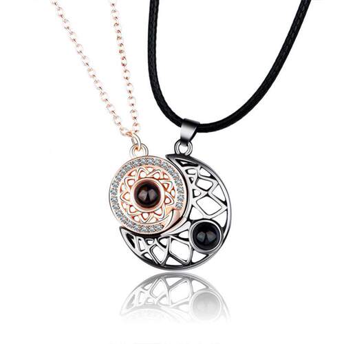 Magnet Attract Each Other Couple Necklace Jewelry Choker 2 P