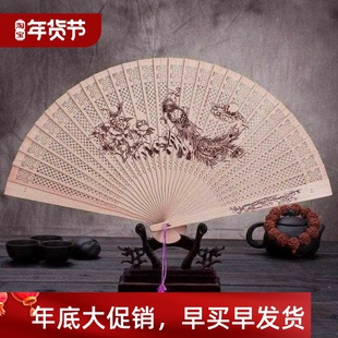 traditional China wood fan gift Chinese tourist souvenir