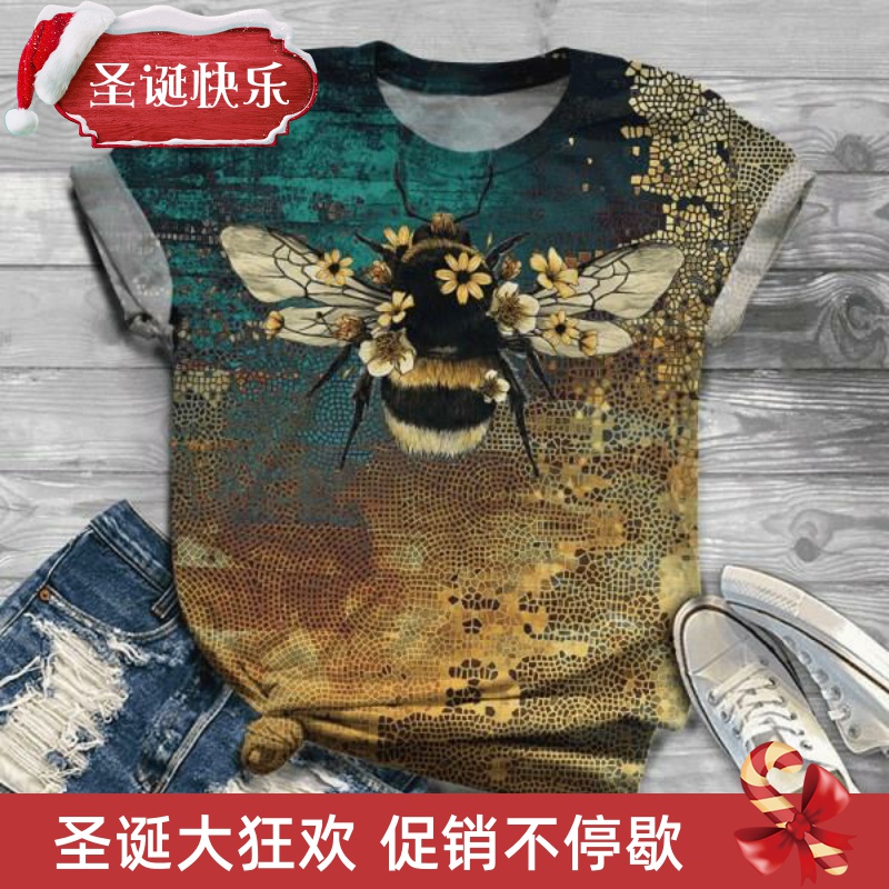 Summer Wonmen 8888#T-shirts iNew Desig 3D Anmal DogBirds Pri