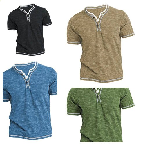 Casual half-cardigan patchwork T-shirt 休闲半开衫拼接T恤衫