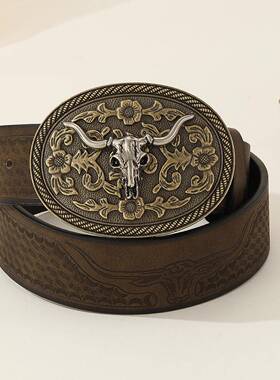 Belt Men's Western Cowboy Casual Pants 皮带男西部牛仔休