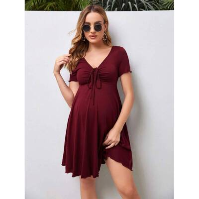 Maternity Drawstring Dress Maternity Clothes Summer Casual P