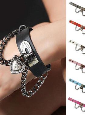 Personalized Punk Style Heart-shaped Lock Brlet Pendant Chai