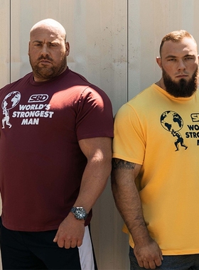 英国SBD大力士比赛官方T恤人气短袖训练运动圆领大码体恤健身运动