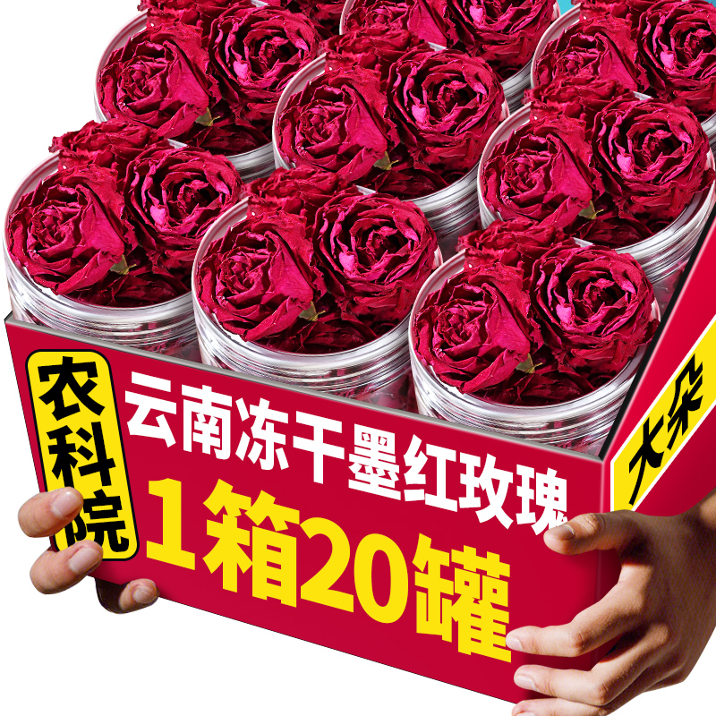 农科院云南精选大朵冻干墨红玫瑰