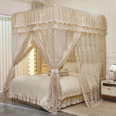 欧式蕾丝落地加粗可伸缩加密蚊帐