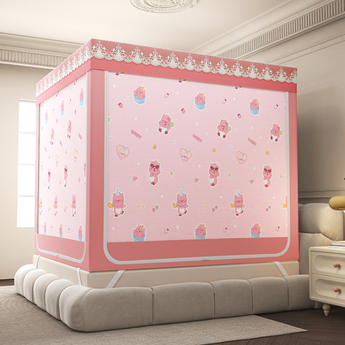 正品三开门防尘床幔加厚支架