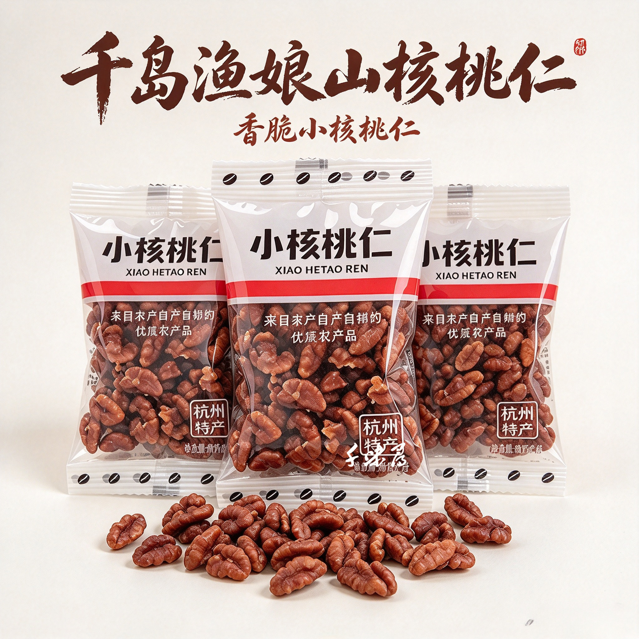 包邮新货千岛渔娘山核桃仁250g独立包装小核桃肉仁炒货零食