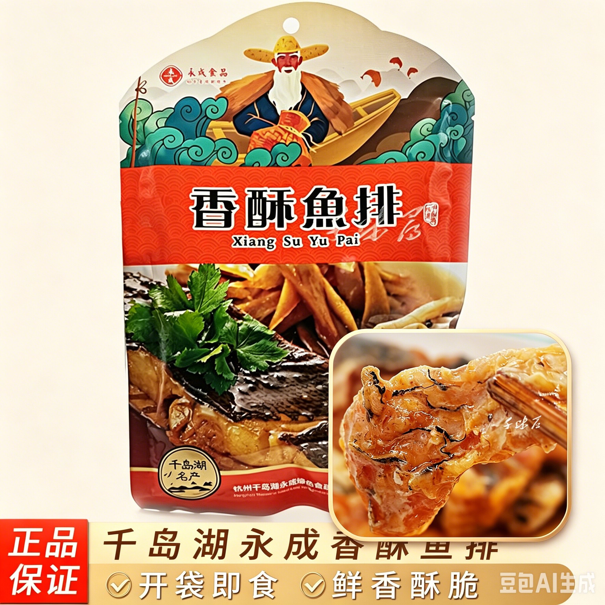 4袋包邮10送1千岛湖特产永成香酥鱼排150g鱼肉即食鱼干休闲零食