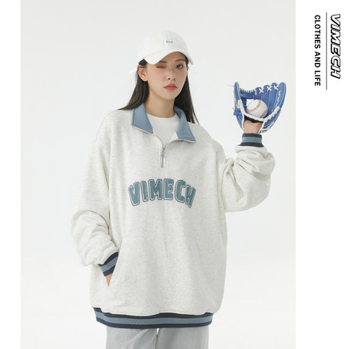vimech春秋冬长袖休闲卫衣polo
