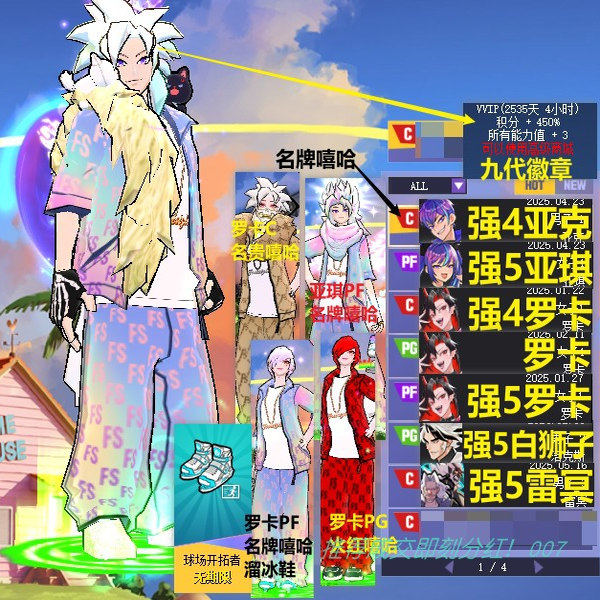x863街头篮球四区9代徽章高配亚克c溜冰鞋罗卡pf/亚琪pf/罗卡c&pg