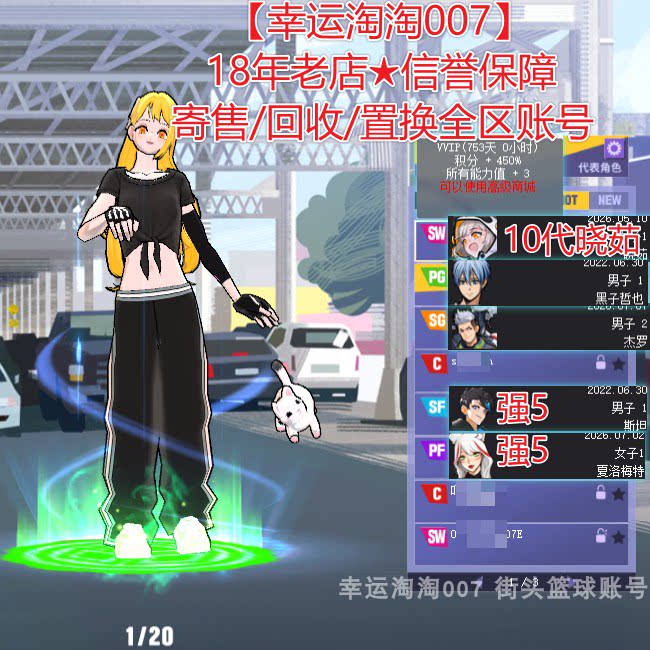 t718街头篮球一区10代中手帽晓茹sw 满配+4+4+4+4装饰发型 5666