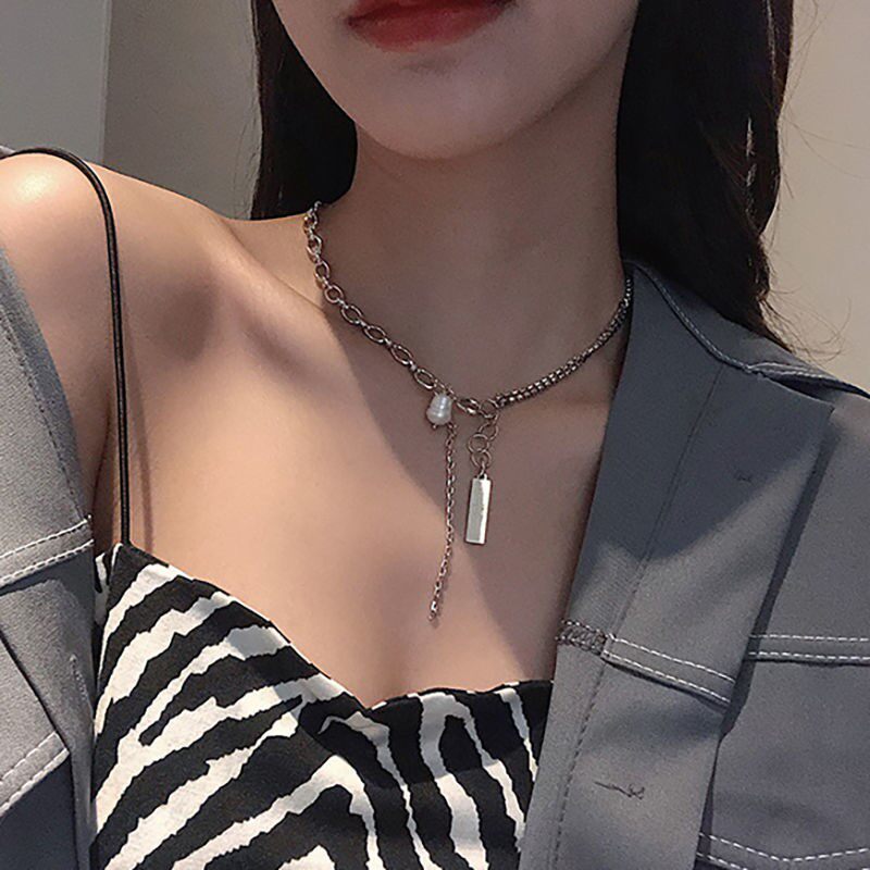 方牌珍珠原宿项链女ins锁骨链