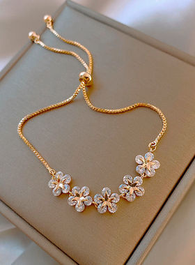 小众锆石花瓣学生韩版ins手链