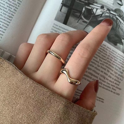 戒指韩版冷淡风可调节学生简约