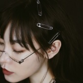 个性 别针造型发卡边夹韩国流行发饰清新简约发夹顶夹金属头饰BB夹