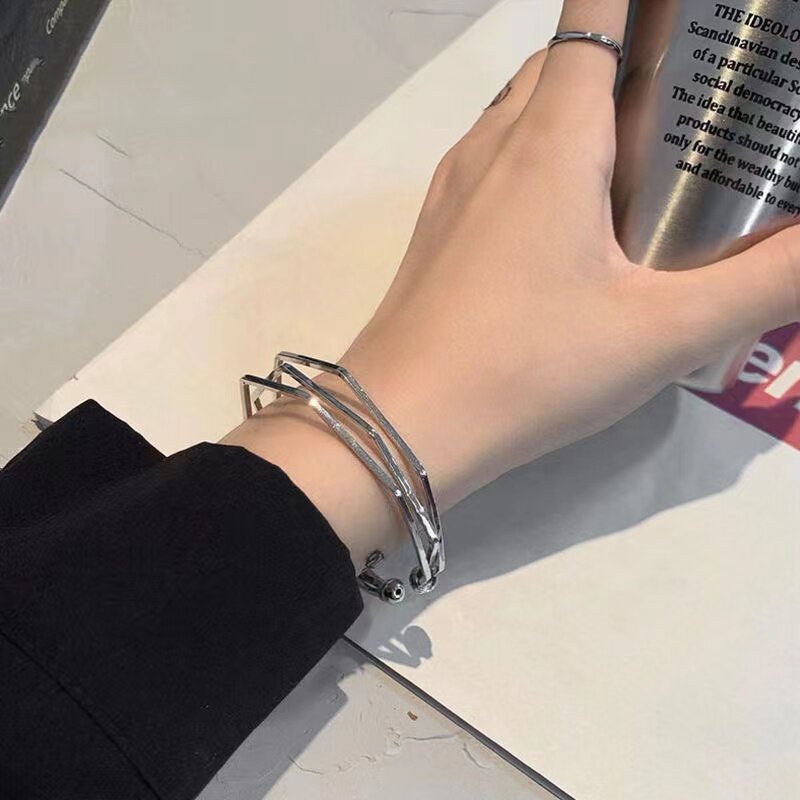 几何多层开口手镯女网红手链