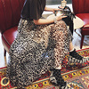 TKSTYLE customized 2019S/S summer new pattern Leopard Mid length version Bouffancy skirt Irregular skirt
