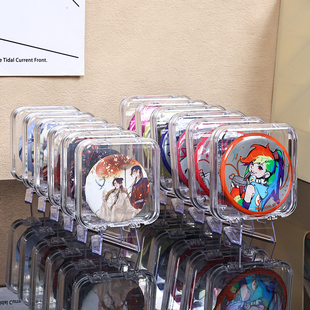 吧唧展示架谷子周边徽章小卡卡片展示框纪念币钱币硬币亚克力支架