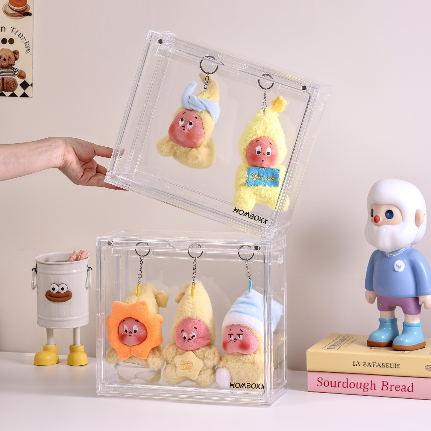 星星人展示盒拉布布搪胶挂件收纳